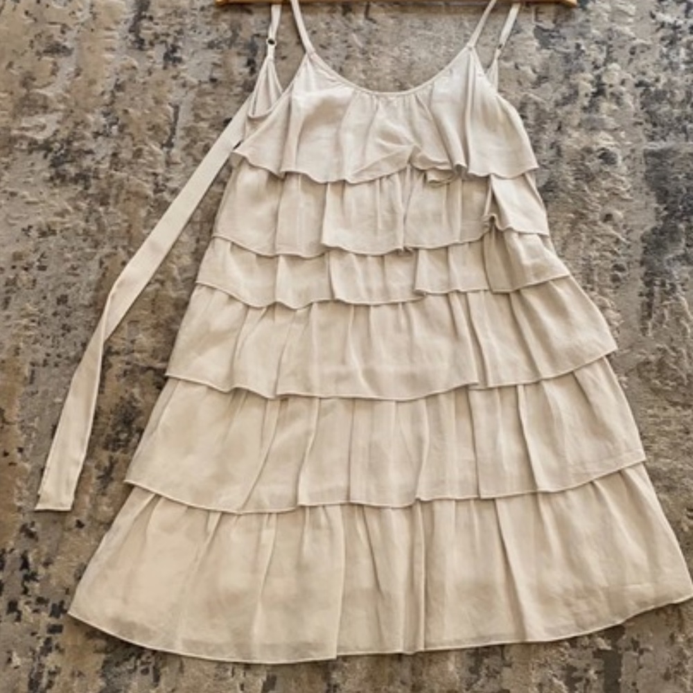 Dress gray silk/French designer